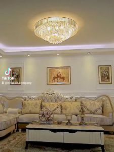 Đèn Mâm Pha Lê Ốp Trần Kích Thước Lớn Sang Trọng Hiện Đại Đổi Màu 3 Chế Độ Sáng Đẹp Mắt - Bảo Hành 5 Năm