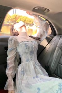 French Floral Long Dress Womens Autumn 2025 New High-End Gentle Fairy Skirt Waist-Cinching Soft Style Commute Korean Style