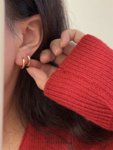 Minimalist Circle Earrings Basic Style Commute Versatile S925 Silver Needle Ear Clip-On Earrings Fashionable Jewelry Accessories