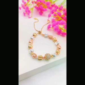 GELANG TITANIUM SERUT BOLA 3D KOMBINASI WARNA ANTI KARAT & ANTI LUNTUR (COD)