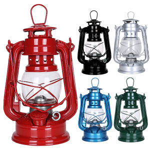 【HCS】Retro Kerosene Lantern Outdoor Camping Lights Metal Hurricane Table Lamps for Patio Decoration
