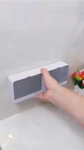 DuduMart MultiFuction Punch-free Vertical Wall-Mounted Double-Grid Soap holder Box With Cover Lip