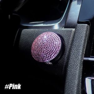 Bling Car Engine Start Stop Button CoverUniversal Rhinestone Push Start Button Cover Anti-Scratch Car Engine Decoration Sticker