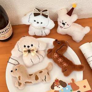 Cartoon Plush Puppy Pendant Cute Decoration Pendant Girl Heart Keychain Backpack