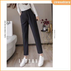 IRENASTORY Women‘s High Waist Suit Pants Korean Style Nine Cent Pencil Pants for Womens
