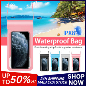 6.5 inch Universal Waterproof Phone Pouch Phone Case Pouch with Lanyard TPU Full Screen Touch Underwater Dry Case Swimming Phone Bag