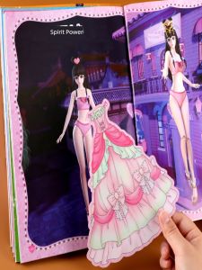 Erlisi Sticker Book Children Girls Dress-Up Show Magic Cute Stick-Drawings Ice Princess Clicking Joy Sticker Book