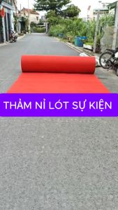 Thảm Ni Trải Sàn Màu Đỏ - Thảm Nỉ Lót Sàn Nhà Văn Phòng Sự Kiện Màu Đỏ Dày 3mm giá rẻ dạng cuộn