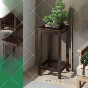 New Chinese Style Floor Standing Living Room Flower Stand Indoor Potted Plant Tray Space Saving Bamboo Material Artistic Design