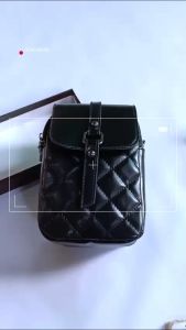Tas Selempang Wanita Kekinian terbaru / Tas Fashion Wanita Selempang Bahu / Tas Hp Hitam Jahit Korean Style Kekinian