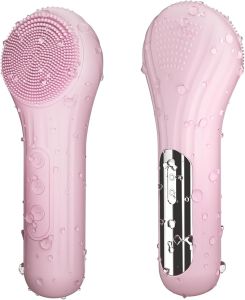 Facial cleansing brush silicone facial cleansing brush with heating and vibration 5-speed settings waterproof rechargeable el