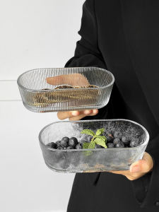 Simple & Creative Elliptical Glass Bowl Snack Plate: A Fresh Style Dining Utensil