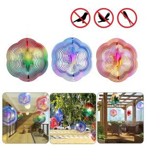 3D Rotating Hexagonal Laser Bird Repeller Anti-Bird Hanging Wind Chime Bird Repeller Hanging Wind Spinner Bird Scare Garden Supply
