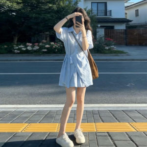 NIUVIES | Đầm Tay Ngắn Màu Xanh Cho Bé Gái Mùa Hè