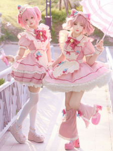 Original Design Sakura Hime Lolita Dress Cute Berry Bubble Princess Skirt Polyester Short Sleeve High Waist Summer Dress