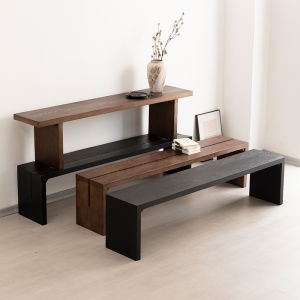 Rustic Long Bench Wooden Dining Chairs Slipper Stool Living Room Modern Simplicity Adult Assembly Required Home Furniture