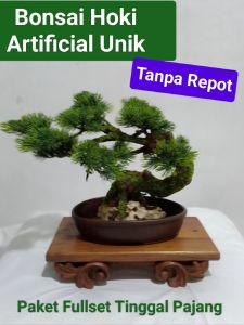 BONSAI HOKI Pohon Artificial UNIK FULLSET TANPA PERAWATAN 01