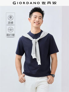Áo Thun Nam Giordano Ice Cool Sensation Mùa Hè Mới Cổ Henry Tay Ngắn Thường Ngày Cotton Polyester Phong Cách Trẻ Trung