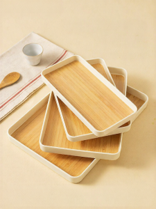 MODERN SWEETHOME | Wooden Texture Rectangular Tray