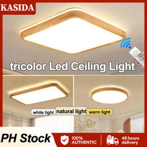 KASIDA NEW Led ceiling light with remote tricolor dimming ceiling lights modern design Ultra bright led lights for house ceiling center lights for ceiling wooden ceiling lamp living room ceiling light bedroom kitchen hallway corridor light
