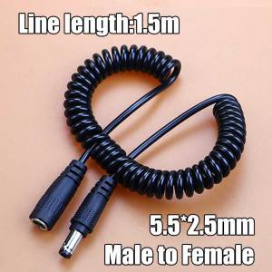 DC 5.5*2.1mm 5.5*2.5mm Male To Male / Female Plug Power Retractable Cable DC 5.5 x 2.1 / 2.5 MM Extension Spring Cord Adapter