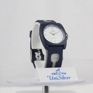 UniSilver TIME Iconiq Ticker Womens Navy Blue / Translucent White / White Analog Rubber Watch KW089-1332