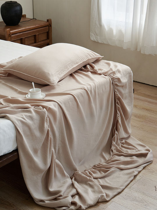 Cooling%20Sensation%20Silk%20Bedding%20Three-Piece%20Set%20Lenzing%20Tencel%20Fabric%20Dustproof%20Mattress%20Protector%20Cover%20Simple%20Modern%20Style%20-%20Image%204