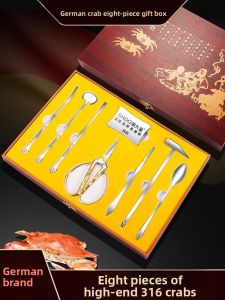 MONLEYTA | German Crab Eating Tool Eight-Piece Set Crab Clippers Crayfish Crackers Home Use Crab Cracking Tool Monleyta Brand X0605172227