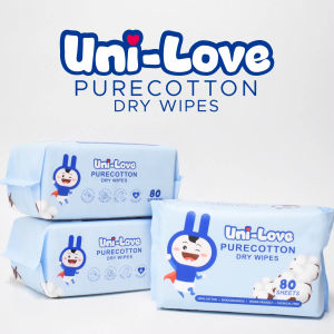 UniLove Purecotton Dry Wipes 80s Pack of 3