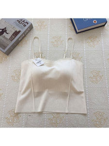 เสื้อชั้นในหลวมๆ สไตล์ฤดูร้อนปี 2025 สำหรับผู้หญิงจากจีน ทรงเข้ารูป ความยาวปานกลาง เสื้อกั๊กเกาะอกแบบสายเดี่ยว ดีไซน์หลังสวยงาม