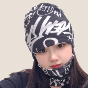 หมวกคลุมหัวขนาดใหญ่แบบลำลองสำหรับผู้หญิง ผ้าฝ้ายผสมโพลีเอสเตอร์ หมวกคลุมหัวแบบมีฮู้ดสำหรับฤดูใบไม้ร่วงและฤดูหนาว