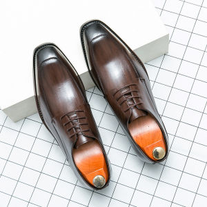 Bridal Groom Formal Dress Shoes Brown