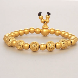 Chow Sang Sang 周生生 999.9 24K Pure Gold Cultural Blessings Om Mani Padme Hum Bracelet for Women 15cm 92699B Price-by-Weight 23.2g Gold