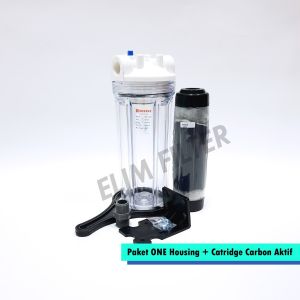 ELIM Filter - Paket ONE Housing + Catridge Karbon Aktif 10inch / Filter Air Sumur