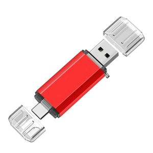 แฟลชไดรฟ์ Type-C 2 in 1 OTG ความจุ 128GB 100GB 64GB 32GB 16GB 8GB ความเร็วสูง USB แฟลชไดรฟ์ OTG 2 in 1