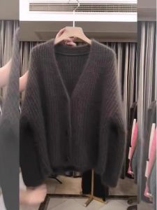 Winter Fashion High Quality Raccoon Fur Long Sleeve Knitwear