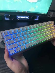 EWEADN | EWEADN F68 Wired Mechanical Keyboard 68 Keys Hot‑Swappable RGB Backlit 65% Layout Type‑C Detachable Cable Gaming Keyboard