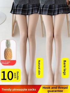 NEARKINS | Ultra Thin Anti-Run Tights Light Skin Black Color Summer Leggings Pineapple