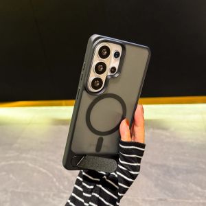 For Magsafe Magnetic Fold Stand Case For Samsung S26 S25 S24 Ultra Plus S26+ Military Shockproof Bracket Wireless Charge Cover