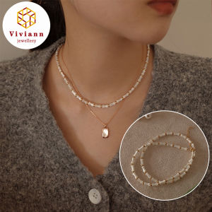 Viviann Shell 14K Gold Necklace Sweater Chain Bamboo Jade Bracelet Jewelry Set womens necklace Neck Chain Kpop Choker Necklace Gold Goth Chocker Jewelry On The Neck Pendant Collar For Women