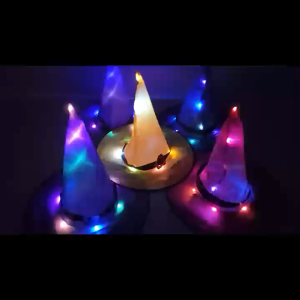 Halloween Hat 6Colors Ghost Party Decoration Props LED Luminous Witch Hat Magician Witch Hat Wizard Hat Outdoor pendants