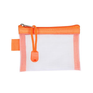 Nylon Mesh Card Storage Bags Mini Transparent Grid Bus ID Credit Card Holder Zipper Pouch Traveling Small Coin Wallet File Bag