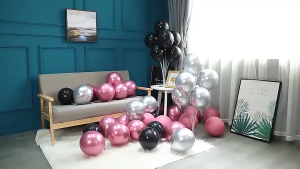Paket Balon Latex Ulang Tahun Dekorasi ultah Bithday Chrome latex double metalik