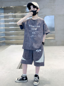 Bộ Đồ Thể Thao Mùa Hè Cho Bé Trai Tay Ngắn Mỏng Thời Trang Quần Short Cotton Polyester Thường Ngày Hợp Thời Trang Cho Trẻ Em