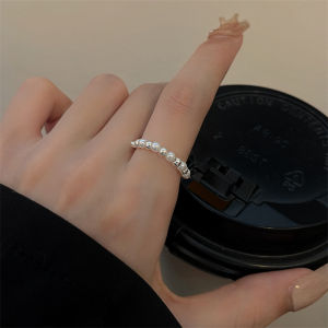 Asymmetrical Small Pieces of Silver Pearl Ring for Women Accessible Luxury Special-Interest Design Fancy Index Finger Ring Fashion Personality Ring Trendy