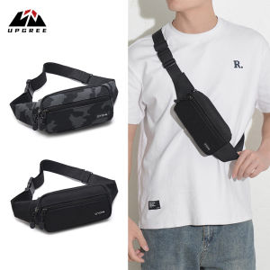 UPGREE Sports Waist Bag Fashion Men Bag Men Chest Bag Shoulder Bag Sports Bag Waterproof Oxford Running Bag Portable Gym Bag for Running Cycling Hiking Walking