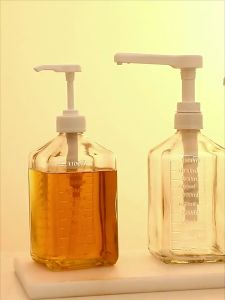 Sugar Press Glass Bottle Storage 1100ml Syrup 10ml Pump And PP Bottle 1600ml Liquid Oil Dispenser Kaca Dan PP Botol Milk Tea Honey 糖压瓶