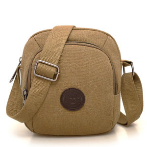 Mini Canvas Crossbody Bag for Men Simple Casual Korean Style Backpack Practical Small Male Bag with Zipper Soft Fabric