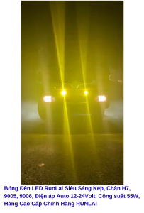 Cặp Bóng Đèn Pha LED Chân H4 Công suất cao55W Điện áp DC Auto 12-24Volt Siêu Sáng Siêu Bền Hàng RUNLAI Chính hãng (BẢO HÀNH CHÍNH HÃNG 1 NĂM)