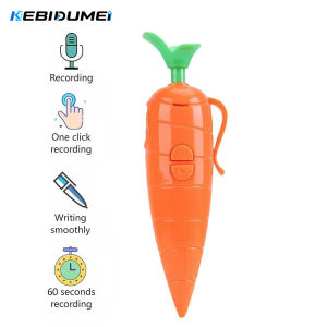 Kebidumei | KEBIDUMEI Carrot Voice Recorder Electronic Sound Toy Can Write Graffiti Ballpoint Pen Novelty Voice Recorder Pen Gift
